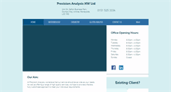 Desktop Screenshot of precisionanalysis.co.uk